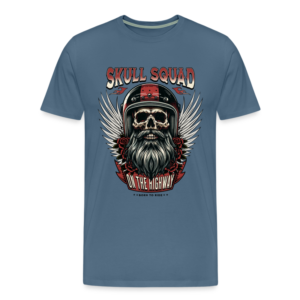 Skull Squad On The Highway Premium T-Shirt Herren - Blaugrau