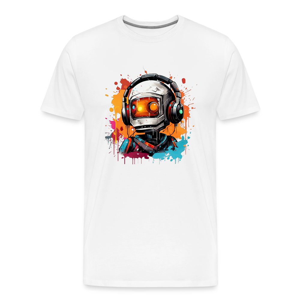 Roboter Kopfhörer Männer Premium T-Shirt - Weiß