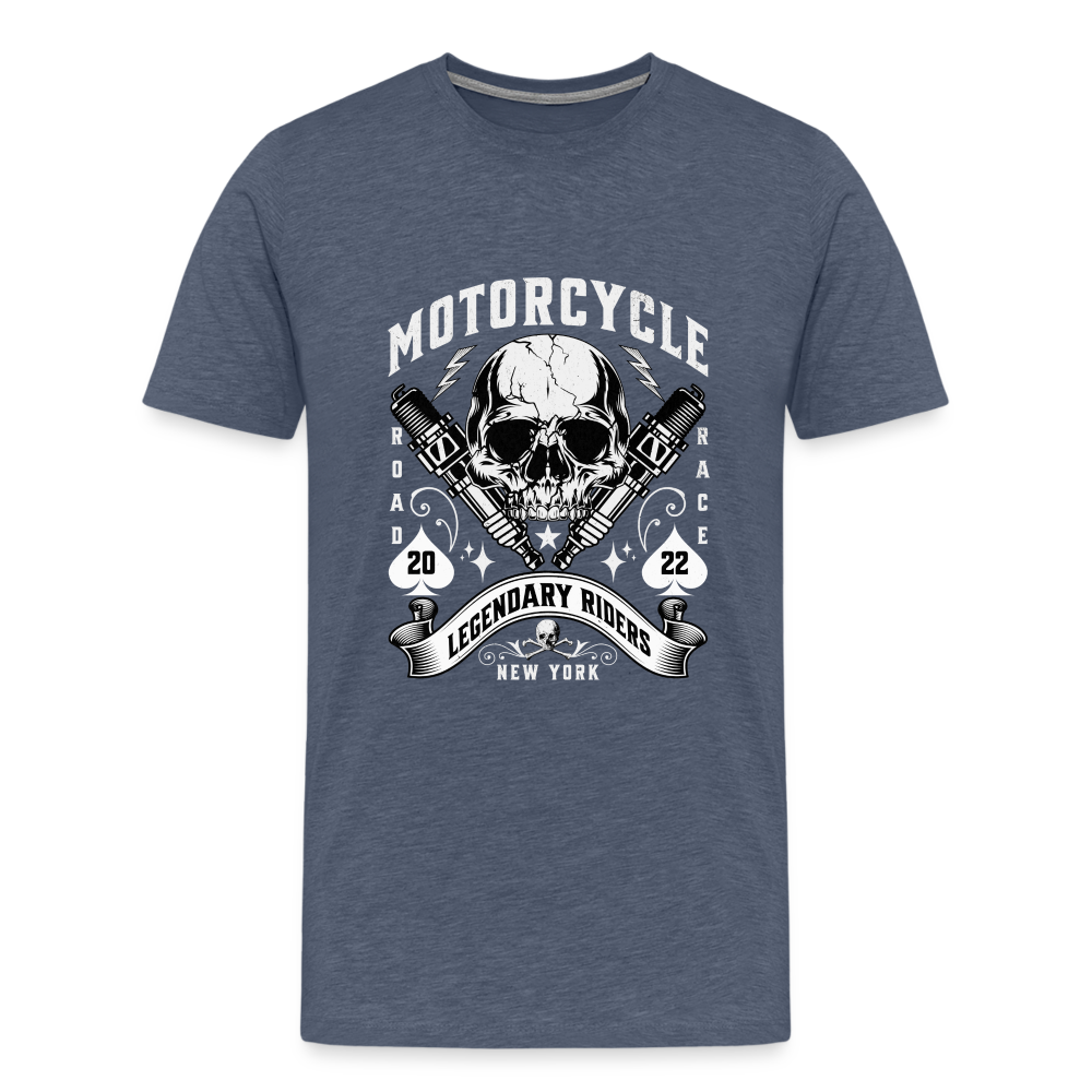 Motorcycle Premium T-Shirt Herren - Blau meliert
