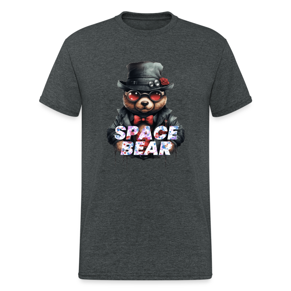 Teddybär Bear Space Bear Streetwear Spruch T-Shirt Herren - Dunkelgrau meliert