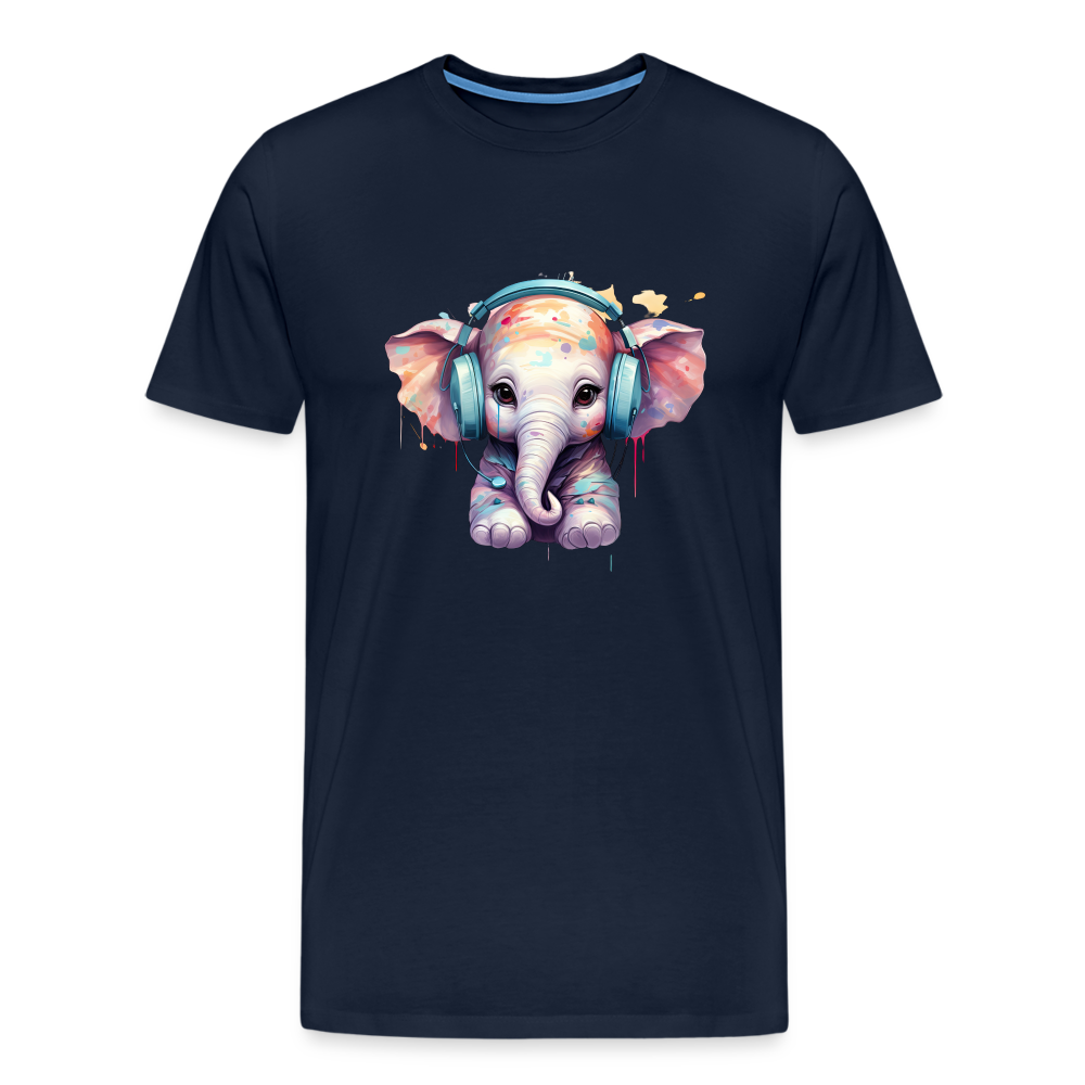 Elefant Kopfhörern Safari Zoo Männer Premium T-Shirt - Navy