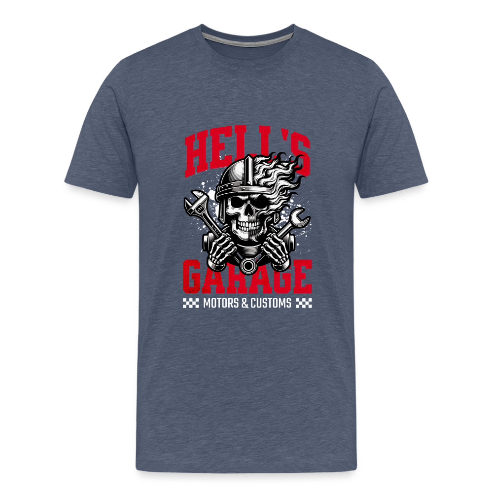 Hell´s Garage Premium T-Shirt Herren - Blau meliert
