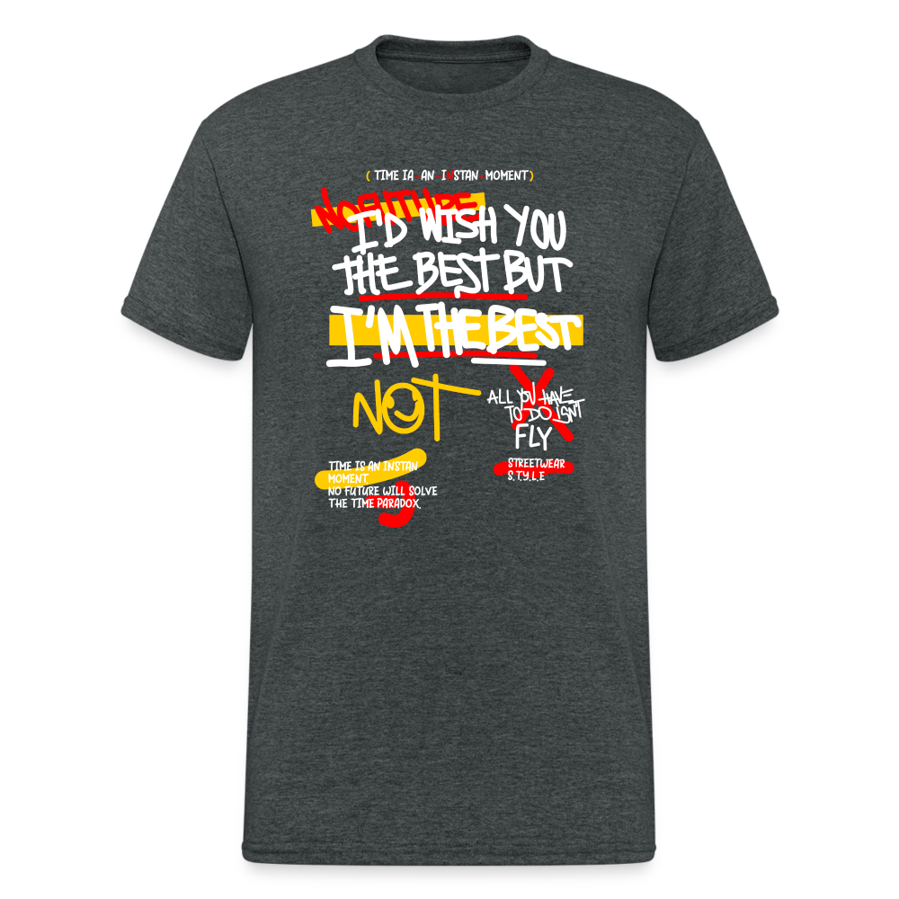 Urban Streetwear I´d Wish You The Best But T-Shirt Herren - Dunkelgrau meliert