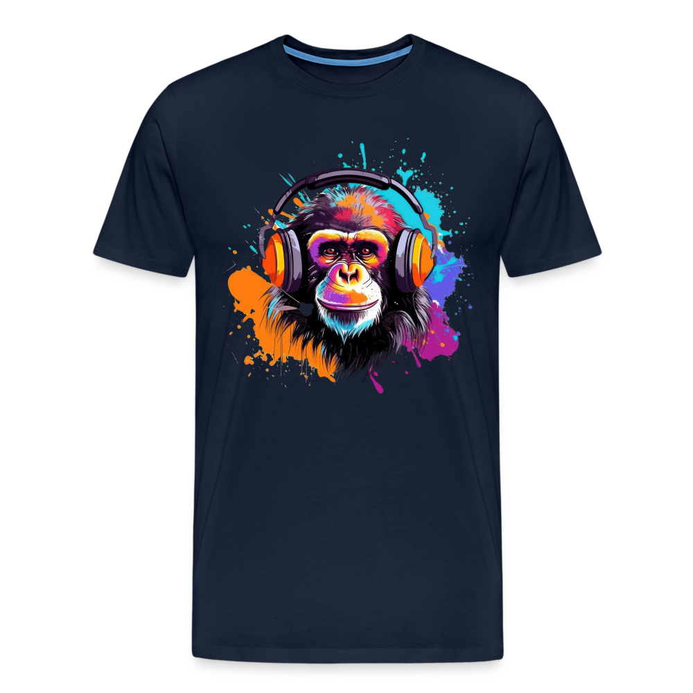 DJ Monkey Affe T-Shirt Männer Premium T-Shirt - Navy