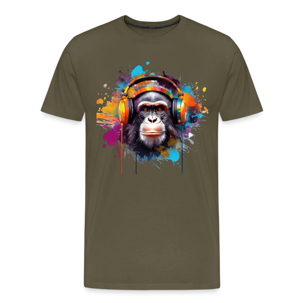 DJ Monkey Affe T-Shirt Männer Premium T-Shirt - Khaki