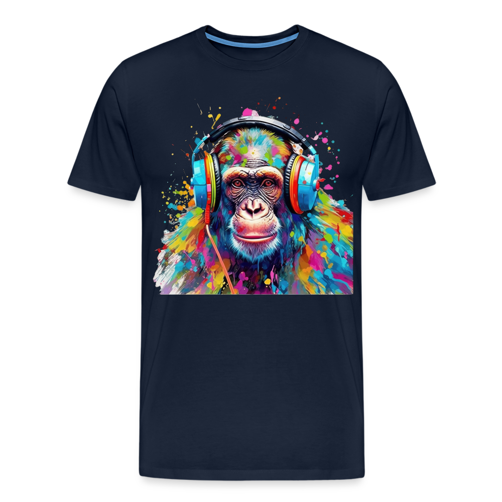DJ Monkey Affe T-Shirt Männer Premium T-Shirt - Navy