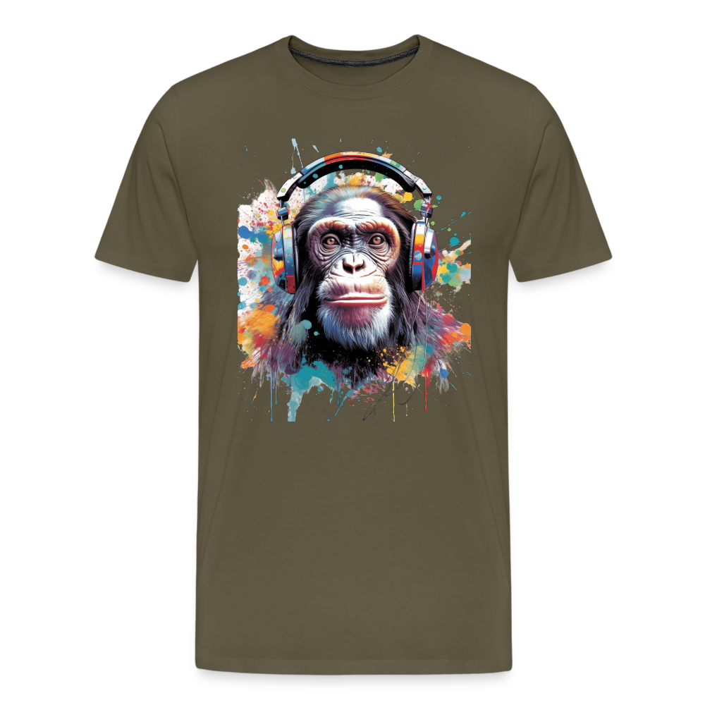 DJ Monkey Affe T-Shirt Männer Premium T-Shirt - Khaki