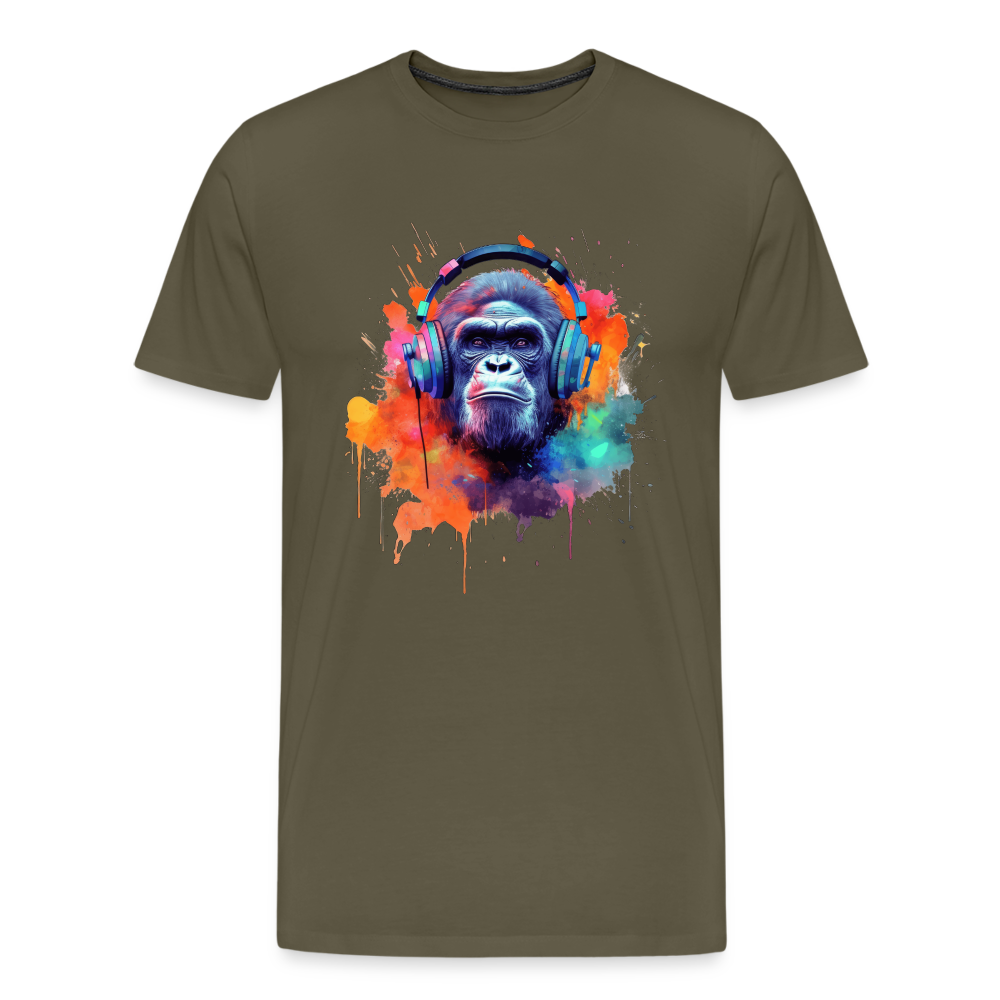 DJ Monkey Affe T-Shirt Männer Premium T-Shirt - Khaki