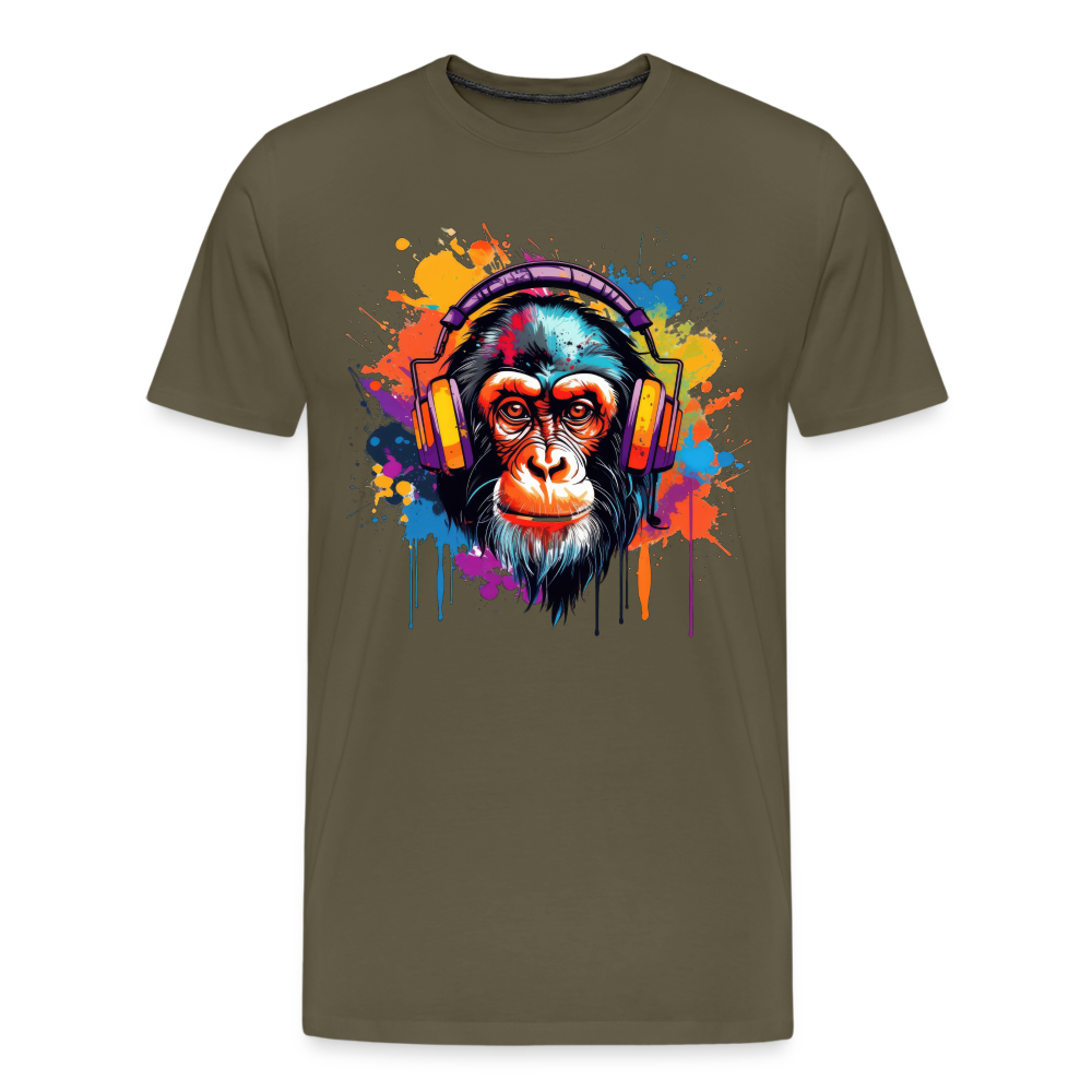 DJ Monkey Affe T-Shirt Männer Premium T-Shirt - Khaki