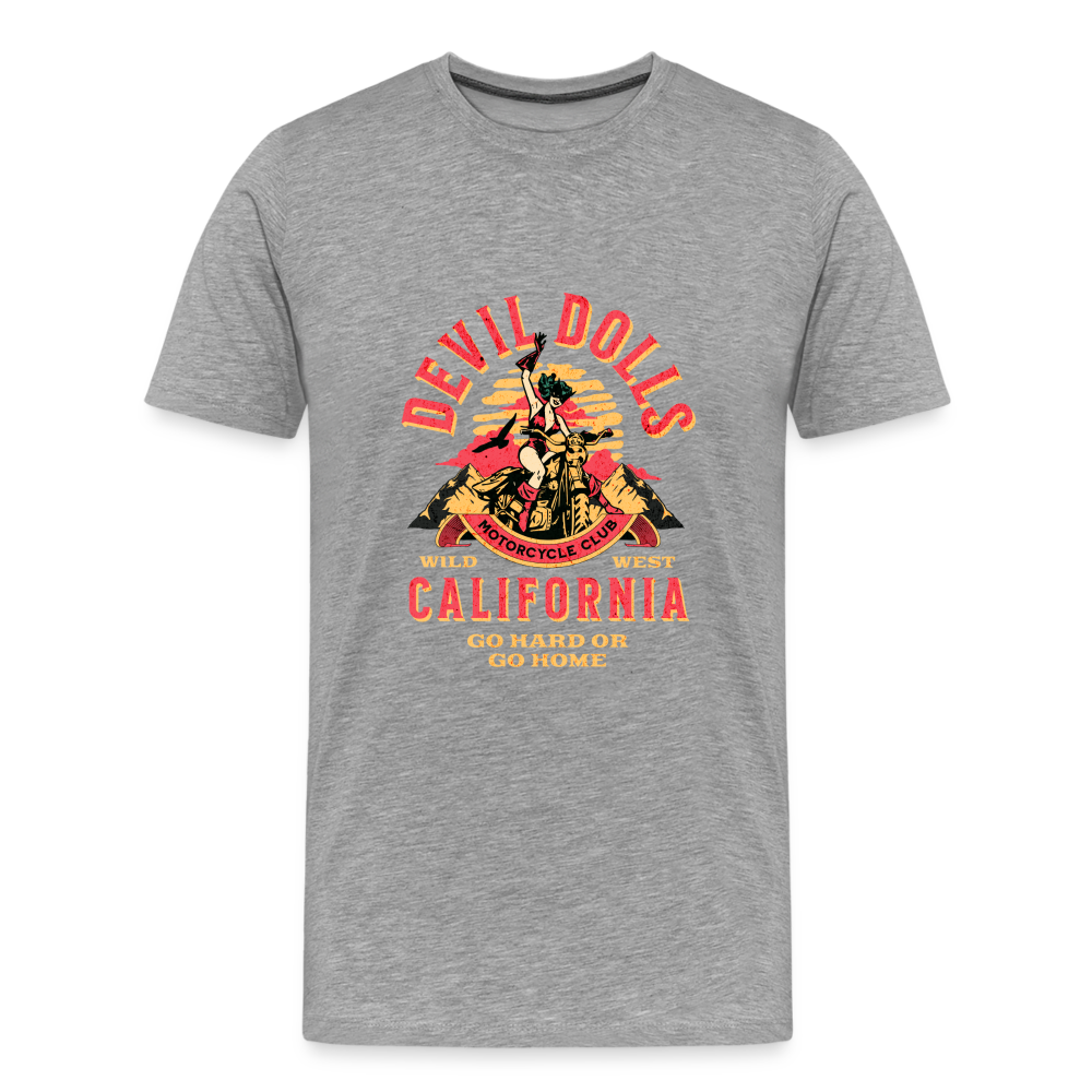 Devil Dolls California Premium T-Shirt Herren - Grau meliert