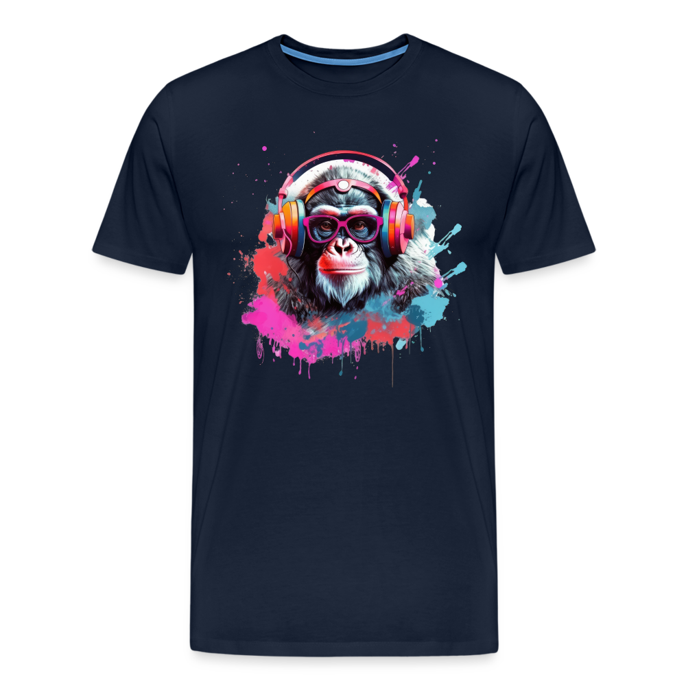 DJ Monkey Affe T-Shirt Männer Premium T-Shirt - Navy