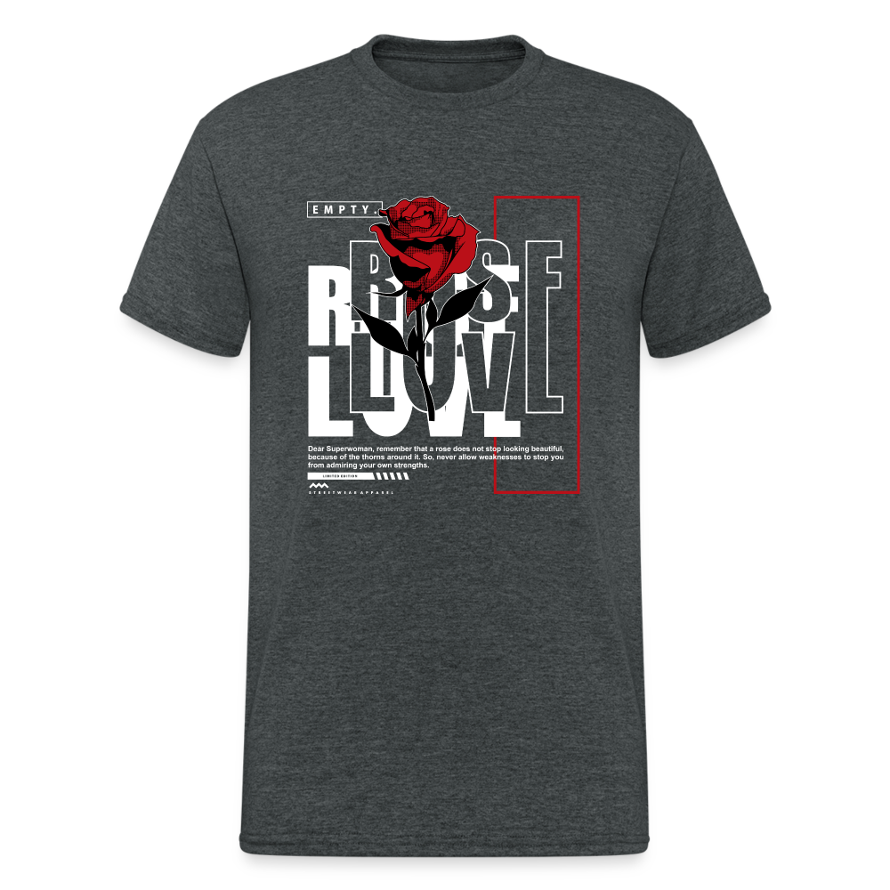 Urban Streetwear The Rose Love T-Shirt Herren - Dunkelgrau meliert