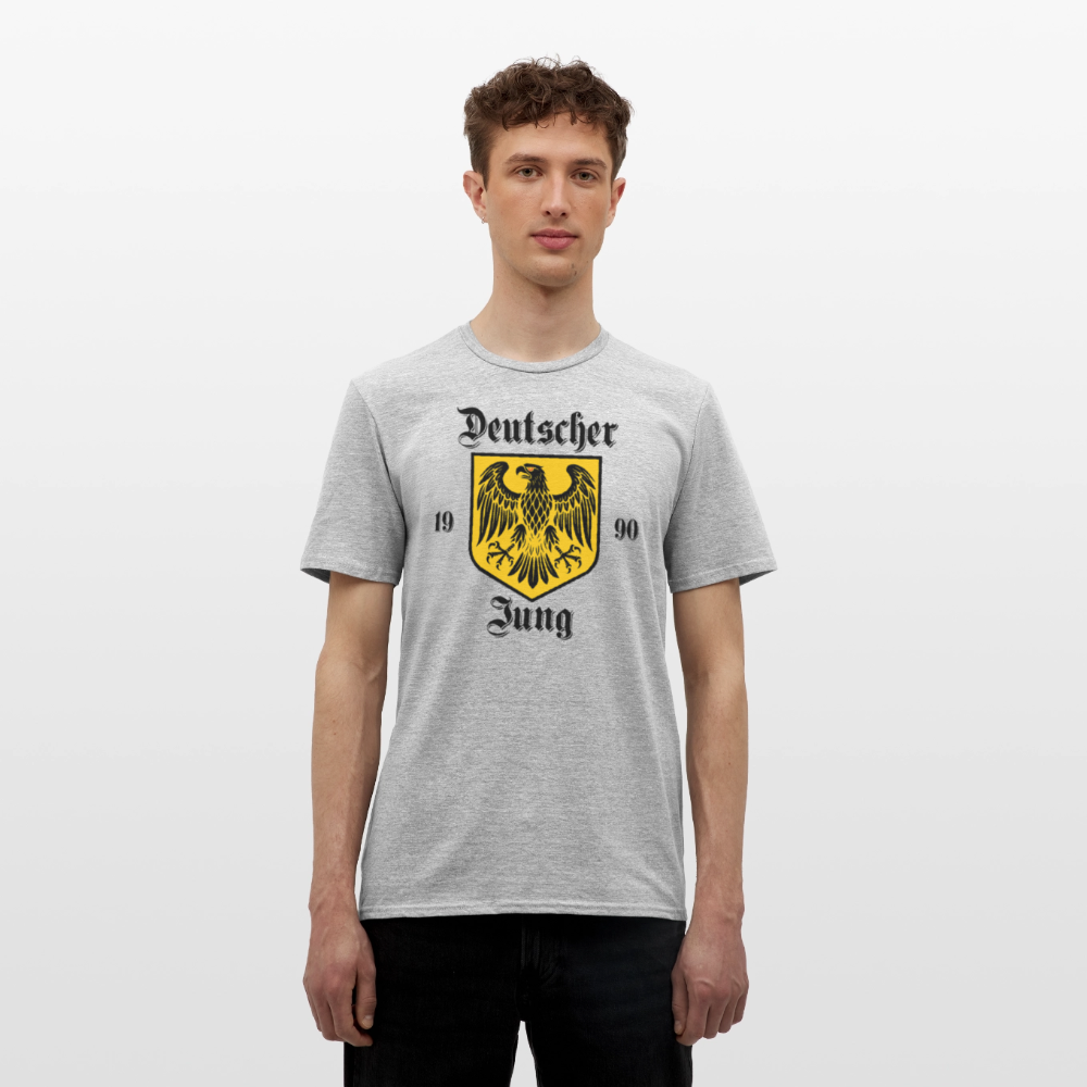 Deutscher Jung Frontdruck T-Shirt - Grau meliert
