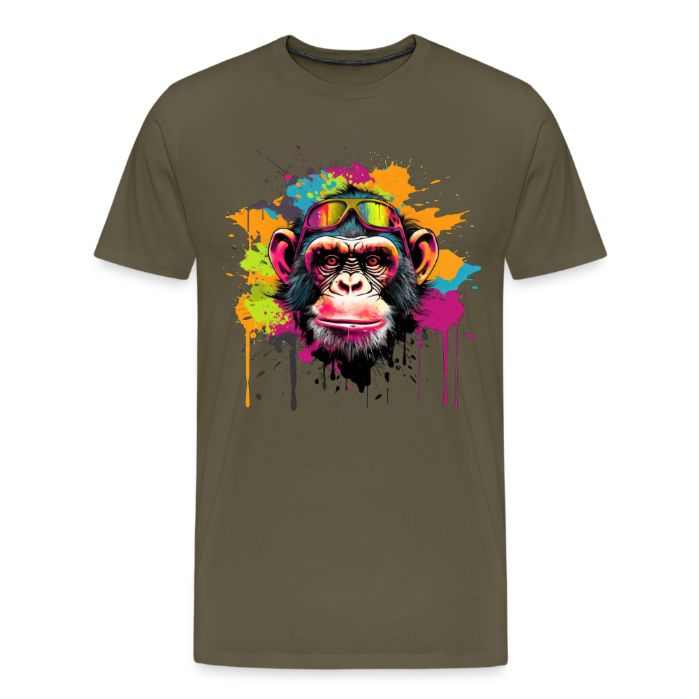 Monkey Affe T-Shirt Männer Premium T-Shirt - Khaki