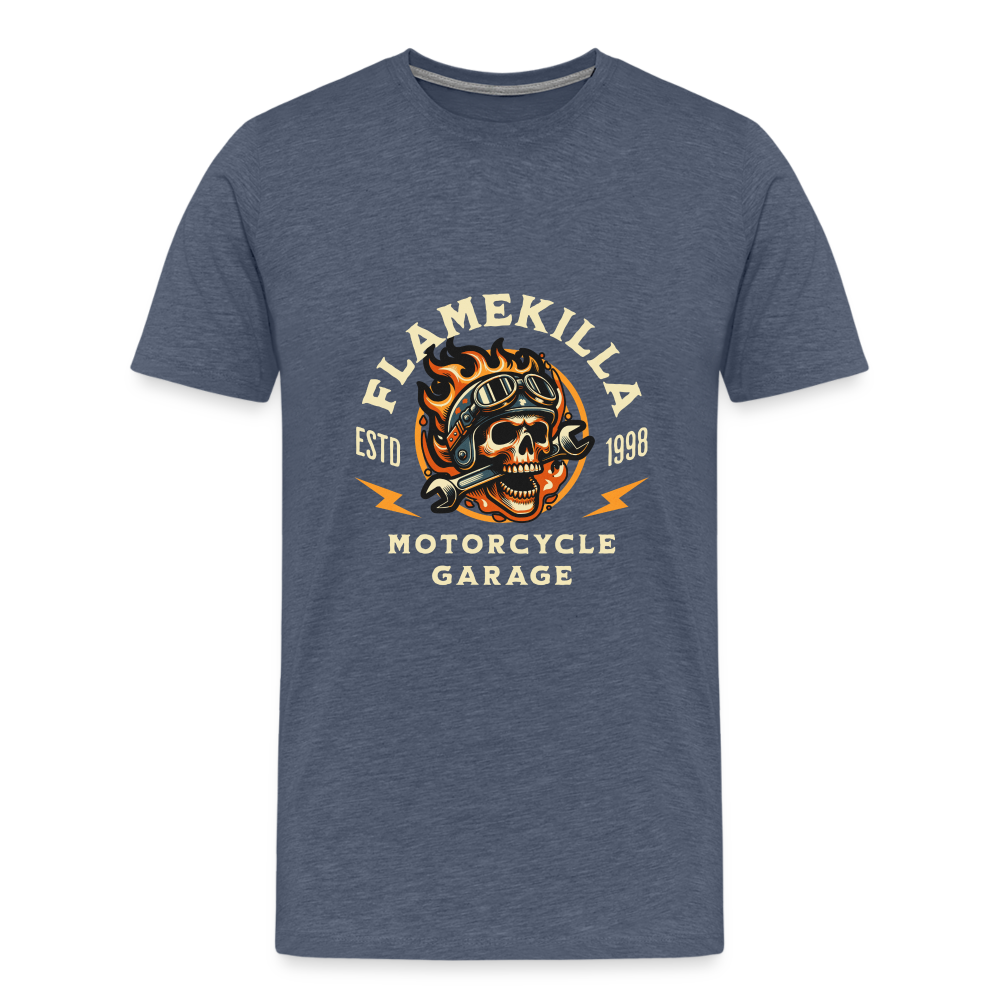 Flamekilla Premium T-Shirt Herren - Blau meliert