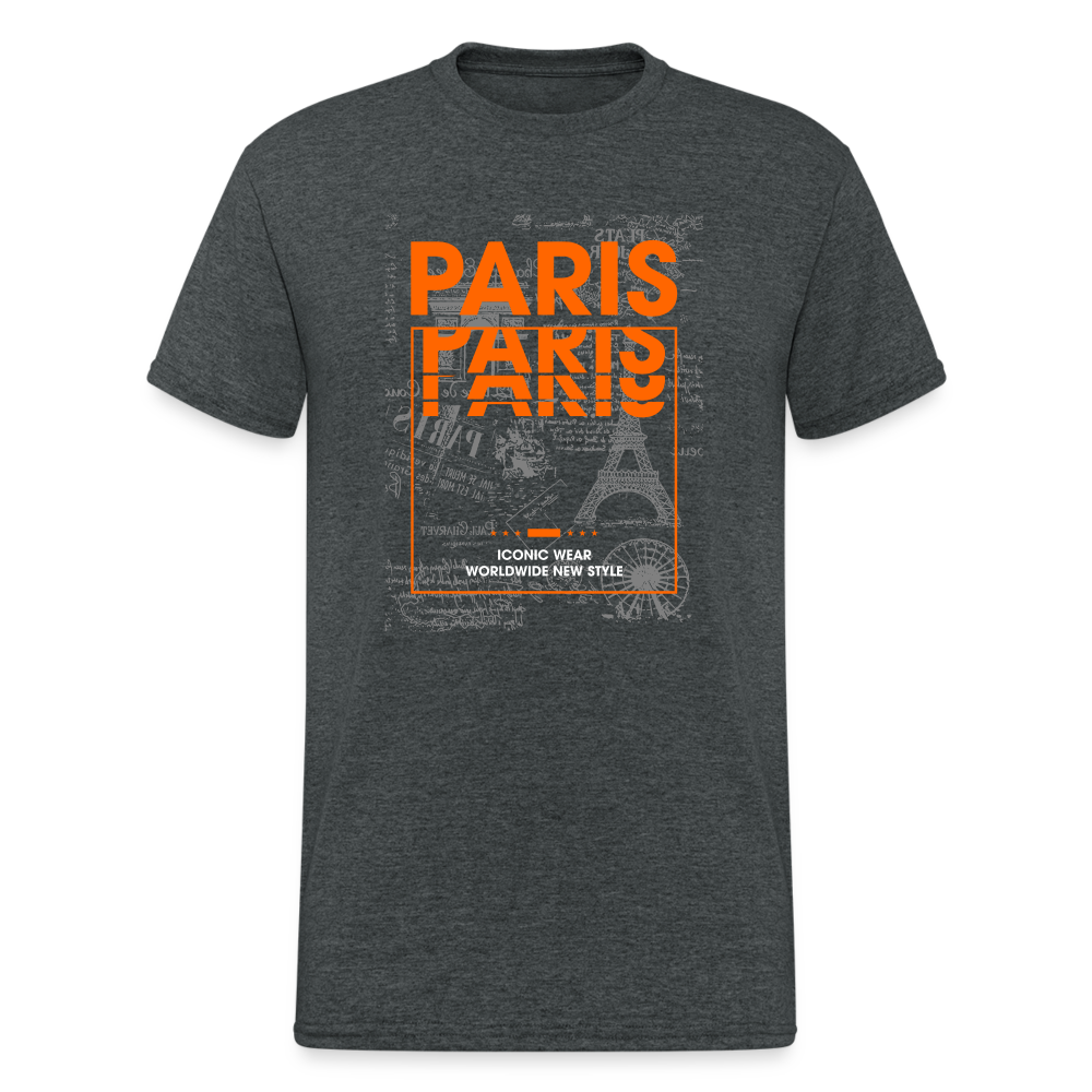 Urban Streetwear Paris T-Shirt Herren - Dunkelgrau meliert