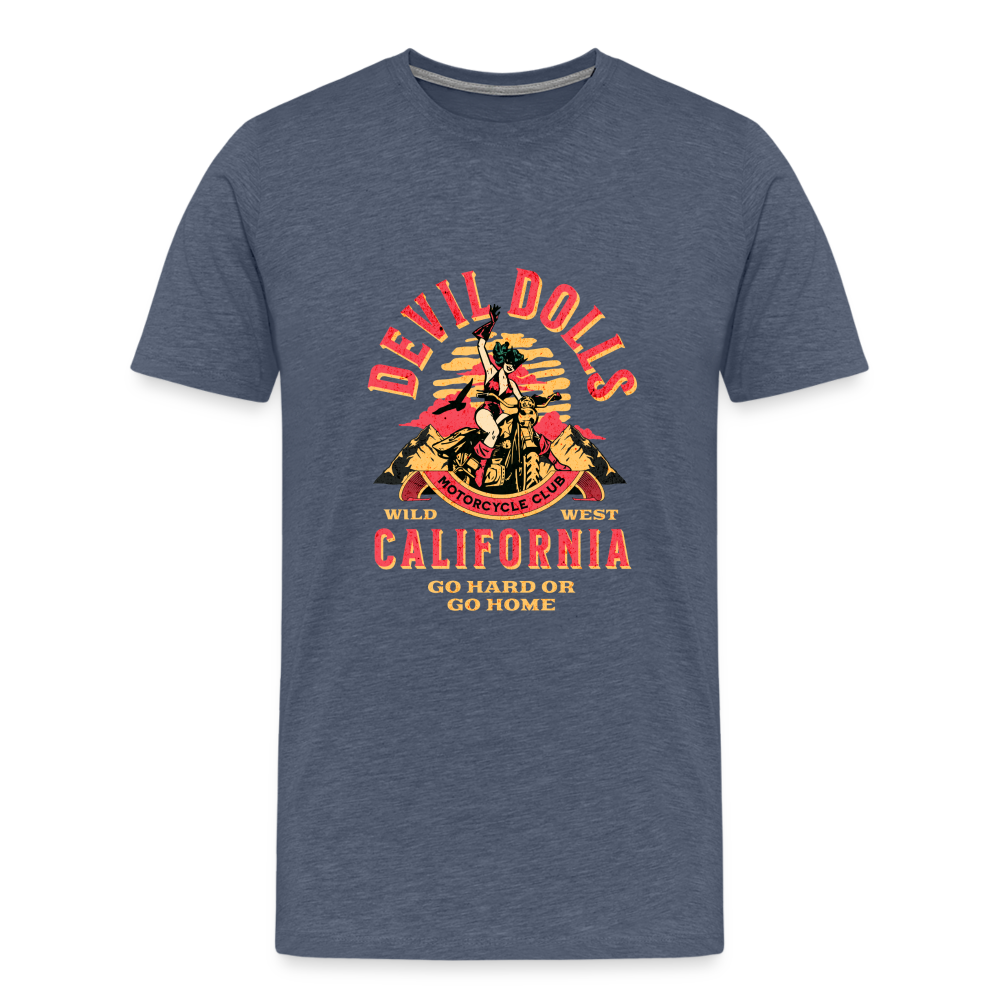 Devil Dolls California Premium T-Shirt Herren - Blau meliert