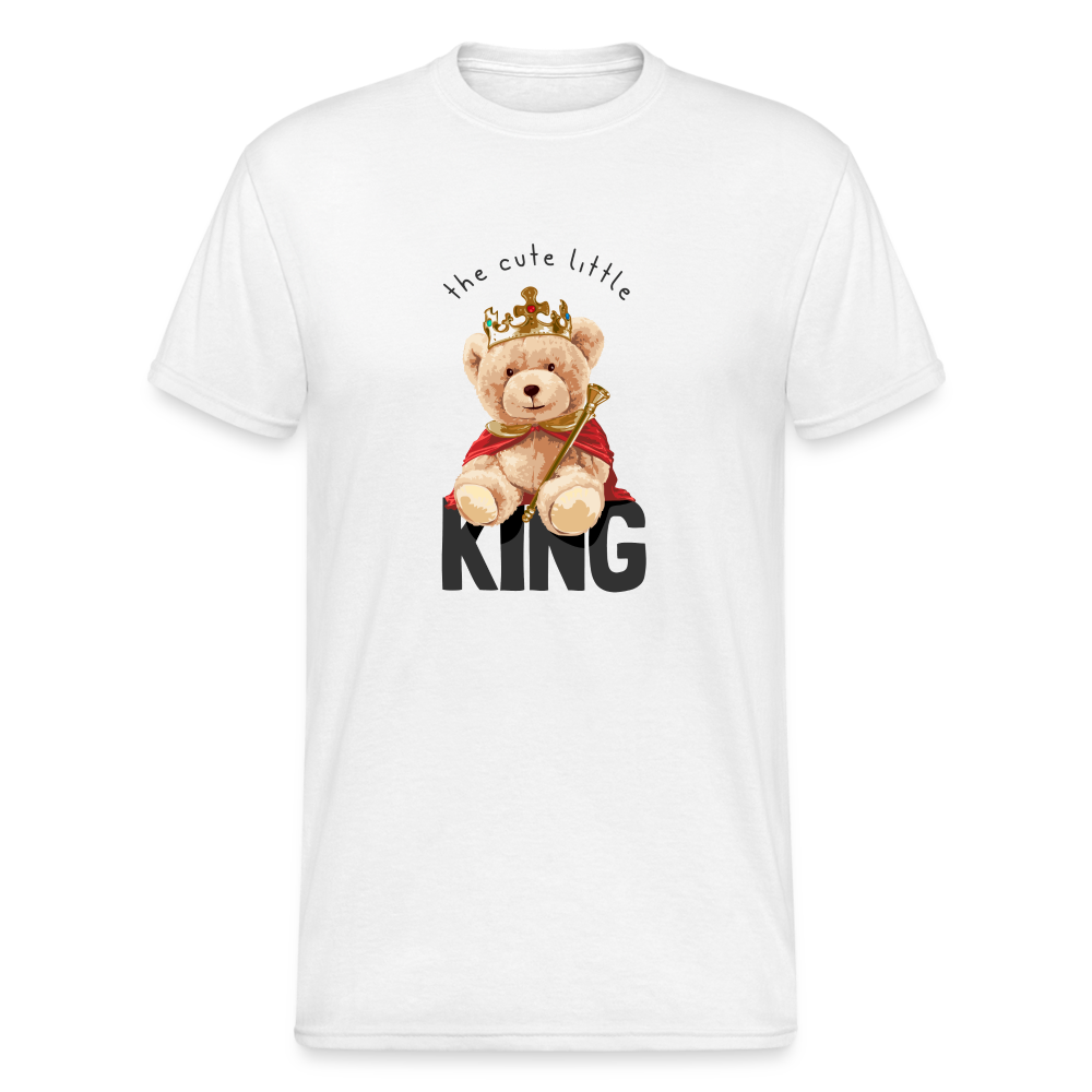 Teddybär Bear the cute little King Streetwear Spruch T-Shirt Herren - Weiß