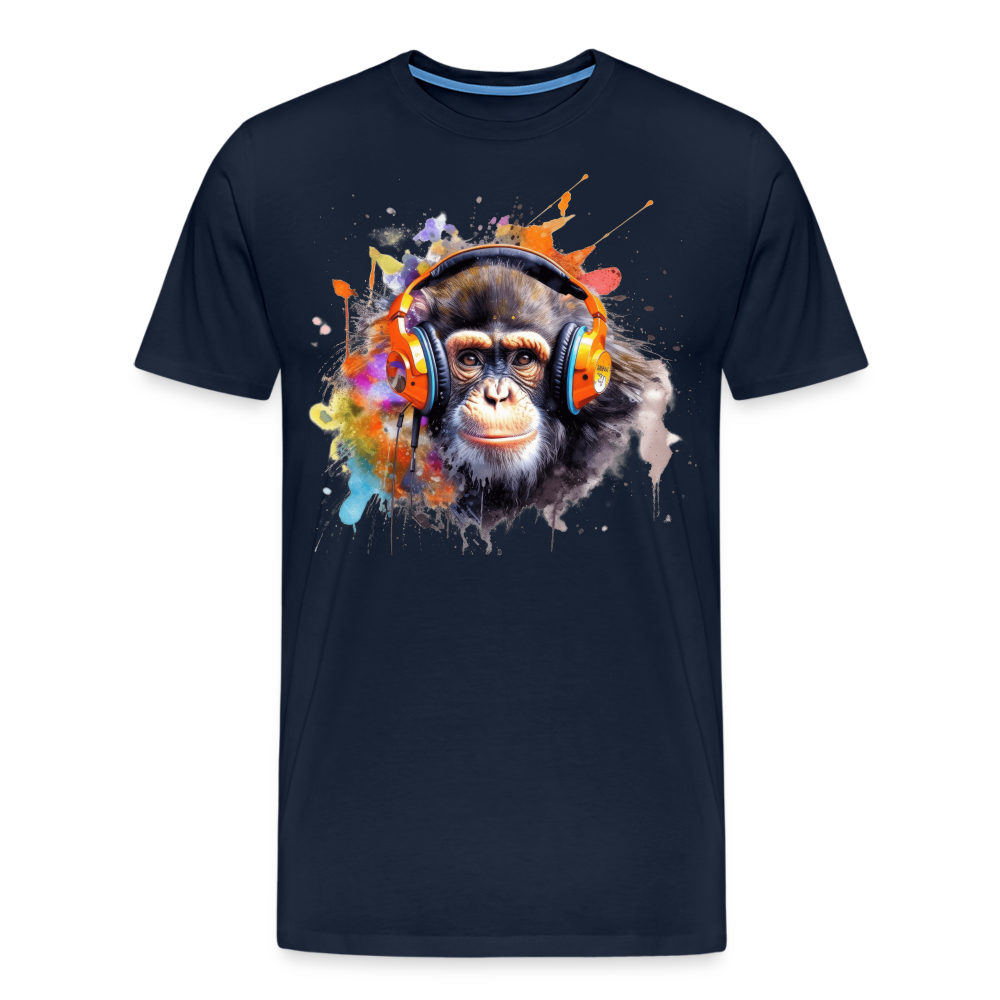 DJ Monkey Affe T-Shirt Männer Premium T-Shirt - Navy