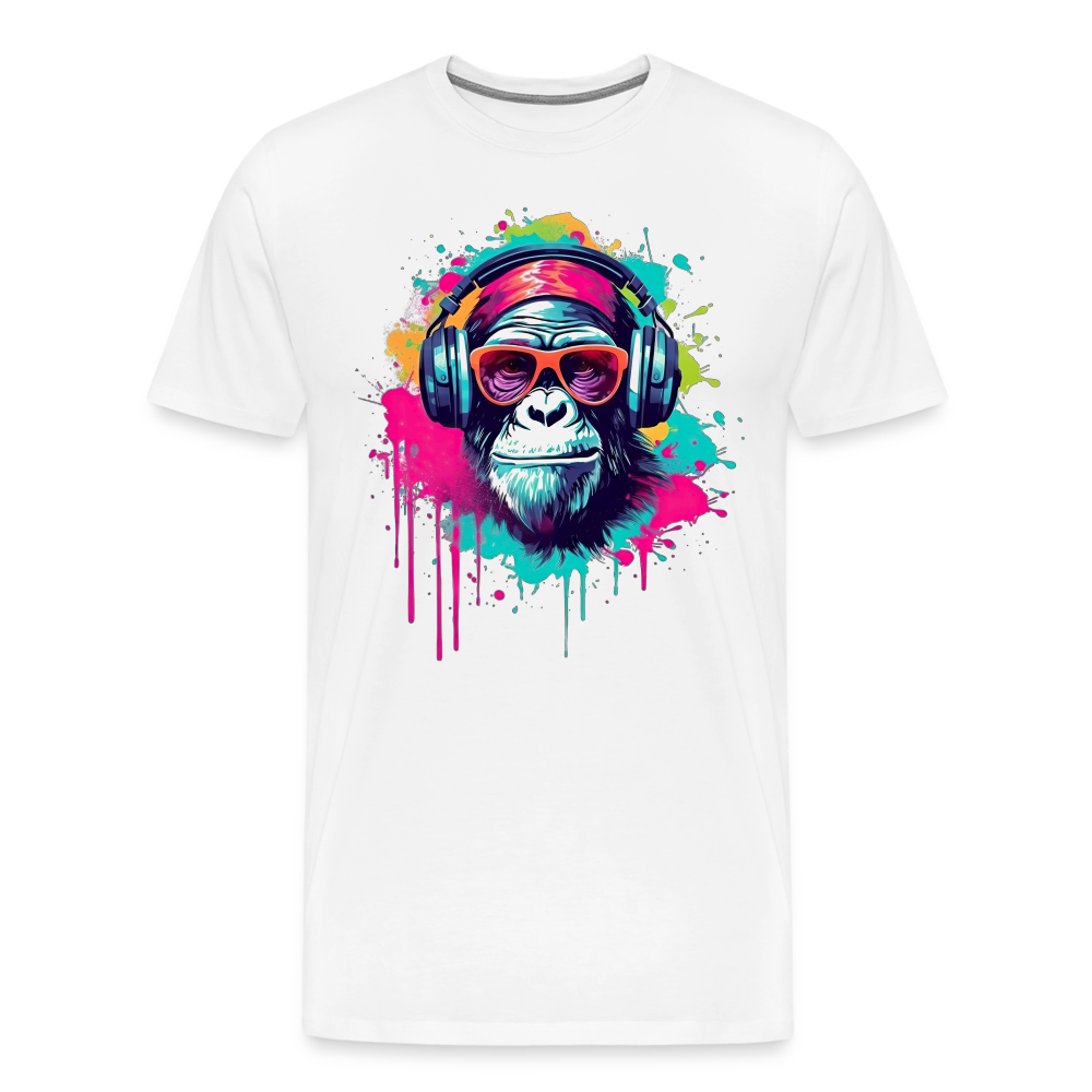 DJ Monkey Affe T-Shirt Männer Premium T-Shirt - Weiß