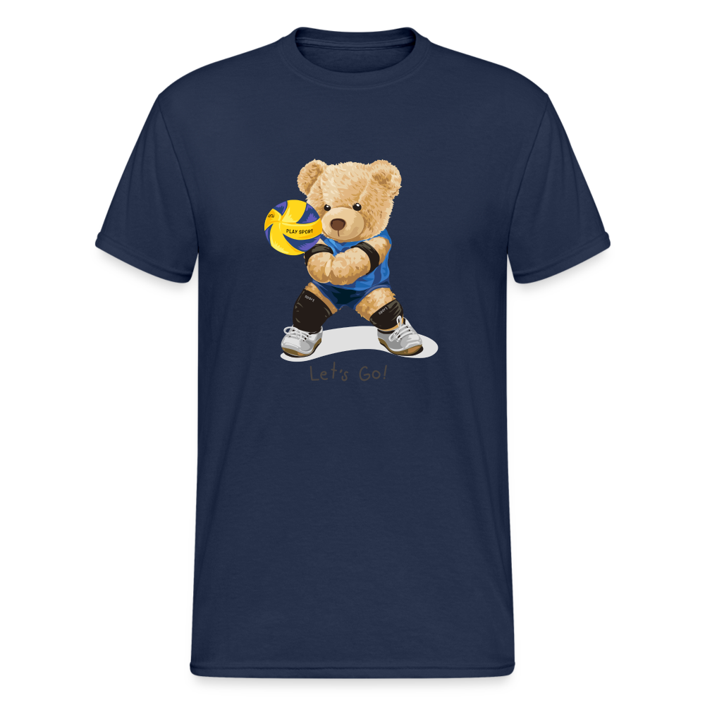 Teddybär Bear Let´s Go Streetwear Spruch T-Shirt Herren - Navy