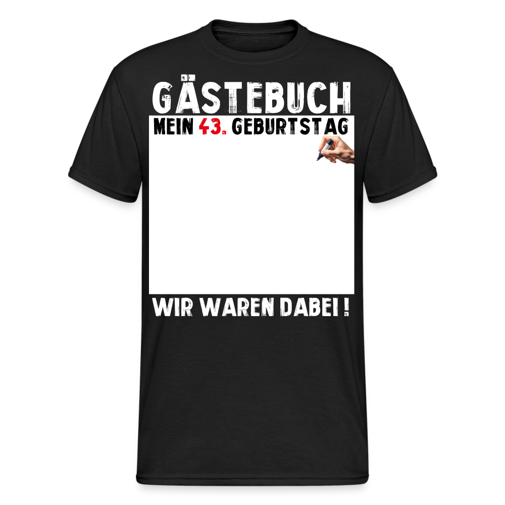 43. Geburtstag Gästebuch T-Shirt Lustig Geschenk T-Shirt - Schwarz