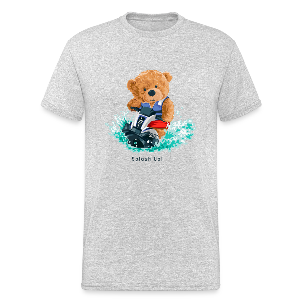 Teddybär Bear Splash Up Streetwear Spruch T-Shirt Herren - Grau meliert