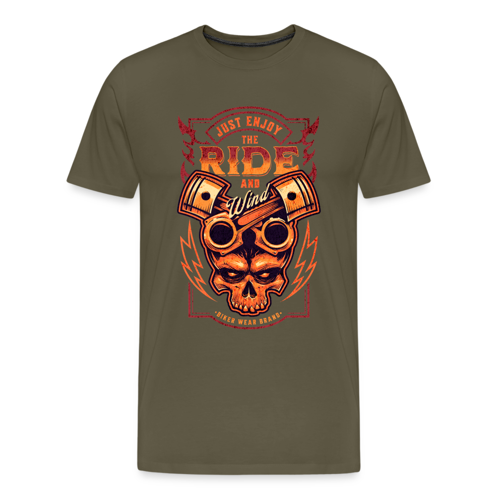 Just Enjoy The Ride And Wind Premium T-Shirt Herren - Khaki