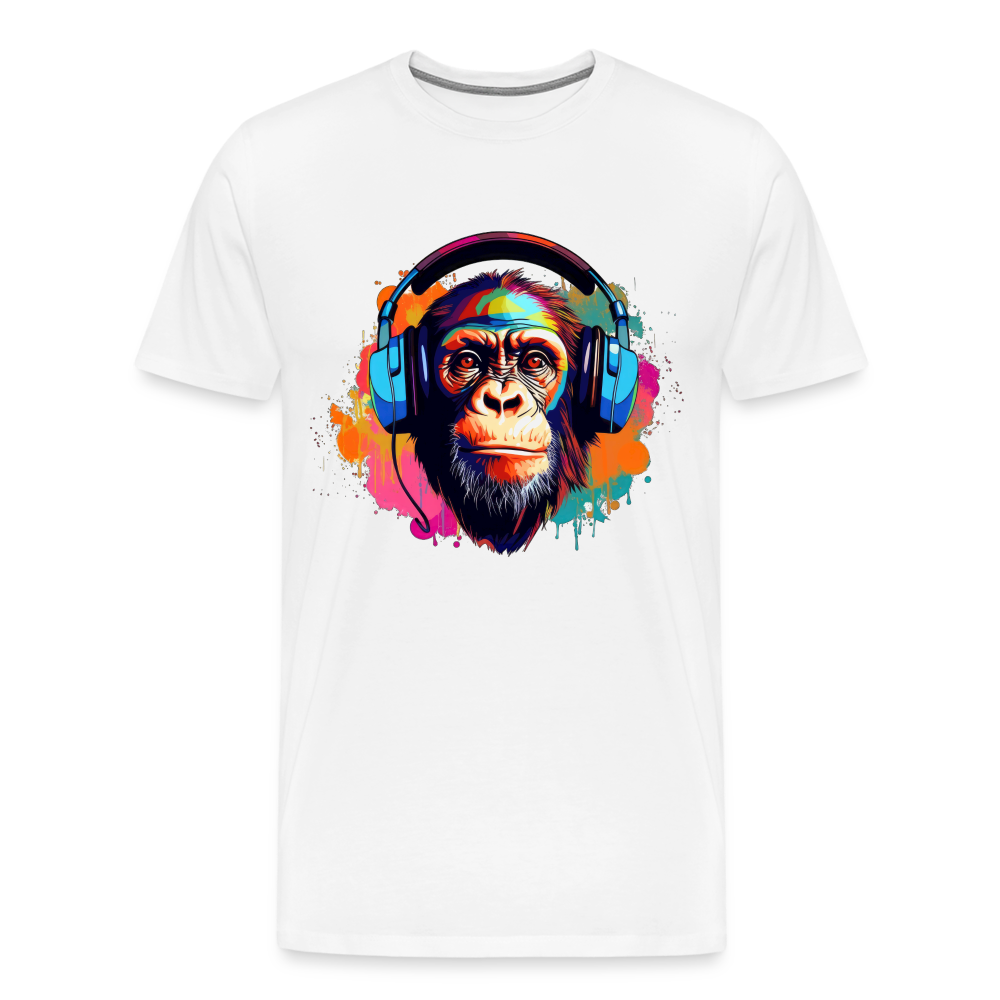 DJ Monkey Affe T-Shirt Männer Premium T-Shirt - Weiß