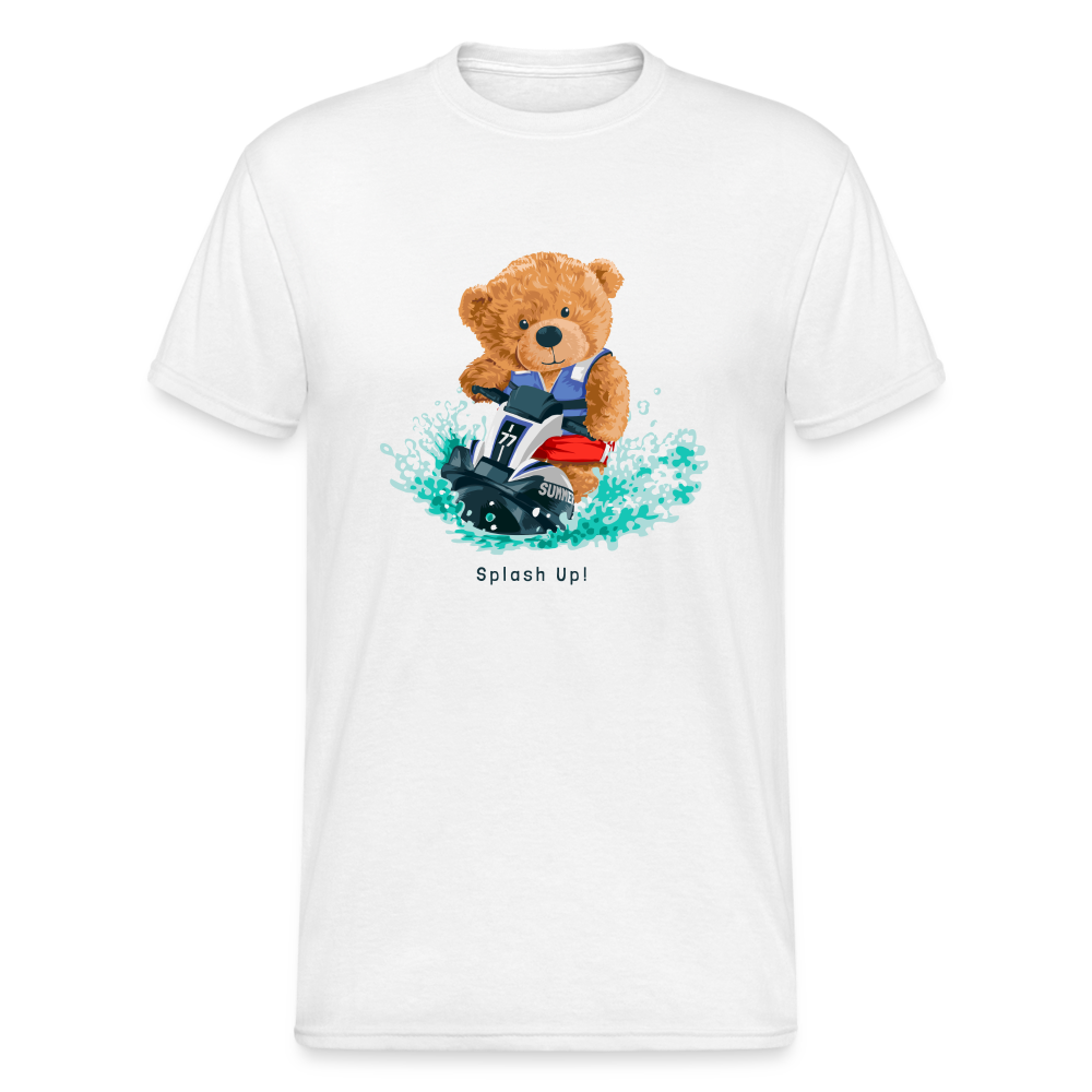 Teddybär Bear Splash Up Streetwear Spruch T-Shirt Herren - Weiß