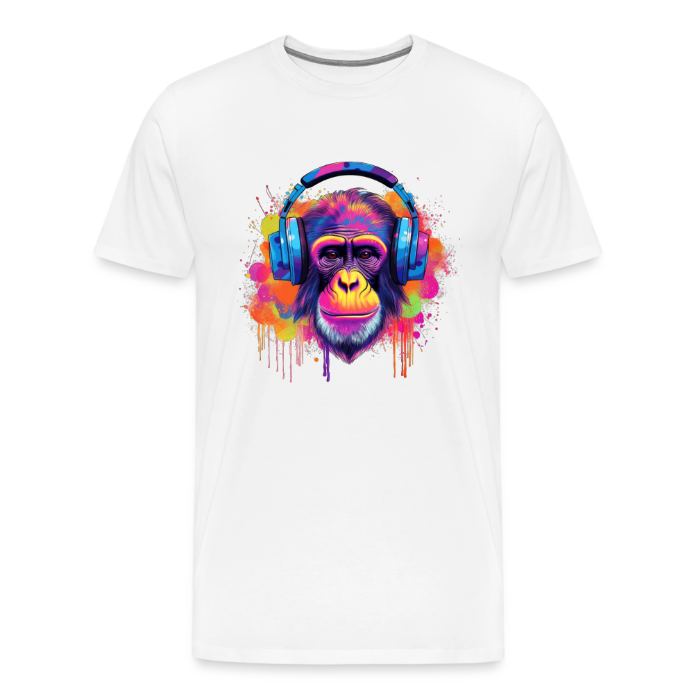DJ Monkey Affe T-Shirt Männer Premium T-Shirt - Weiß