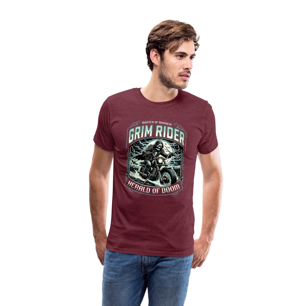 Grim Rider Herald Of Doom Premium T-Shirt Herren - Bordeauxrot meliert