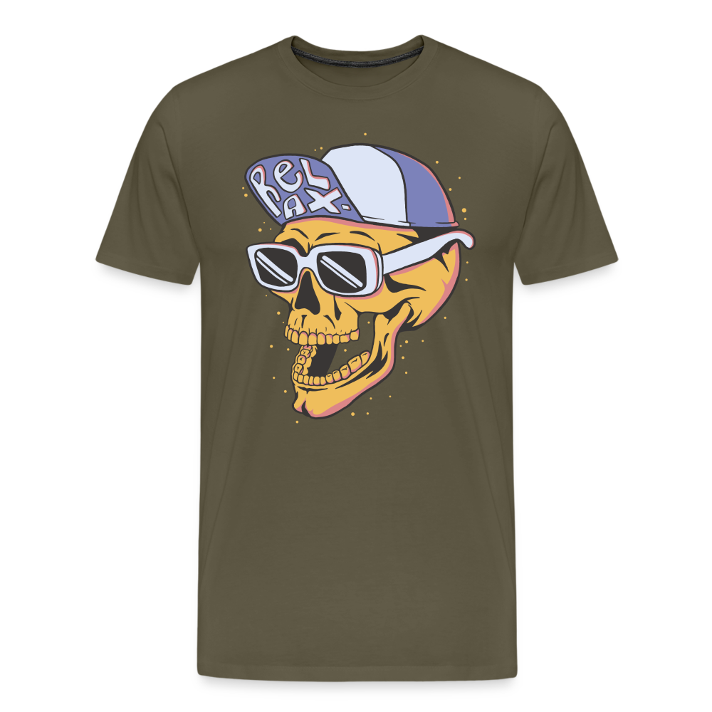 Relax Skull Totenkopf Premium T-Shirt Herren - Khaki