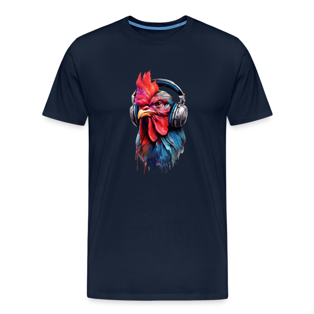 Hahn Kopfhörer Safari Zoo Männer Premium T-Shirt - Navy