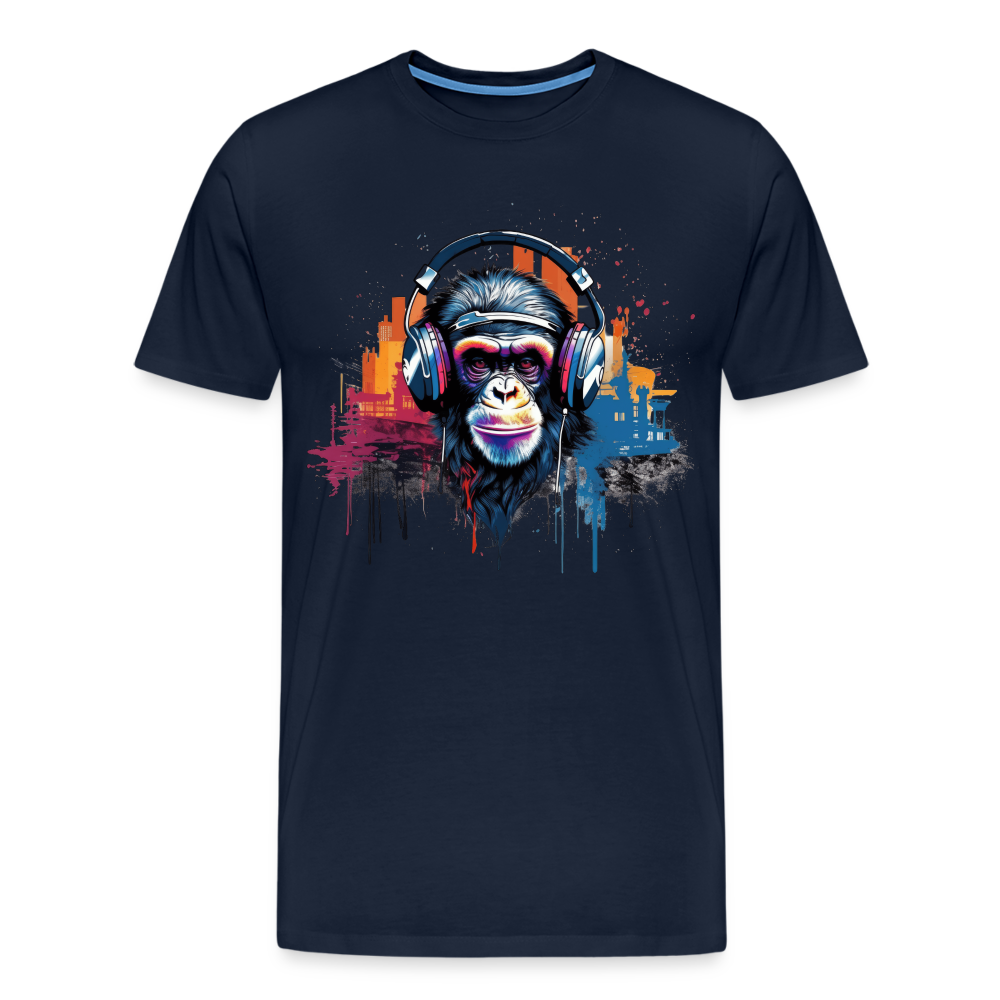DJ Monkey Affe T-Shirt Männer Premium T-Shirt - Navy
