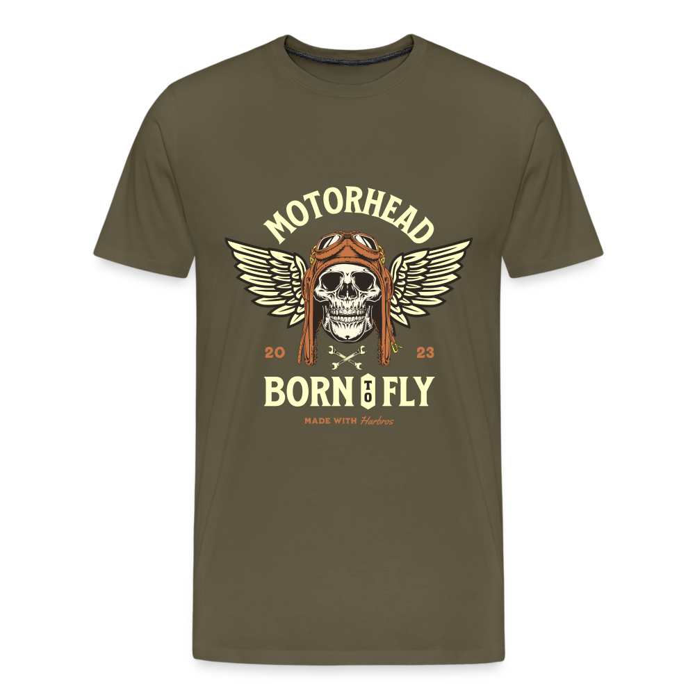 Motorhead Born To Fly  Premium T-Shirt Herren - Khaki