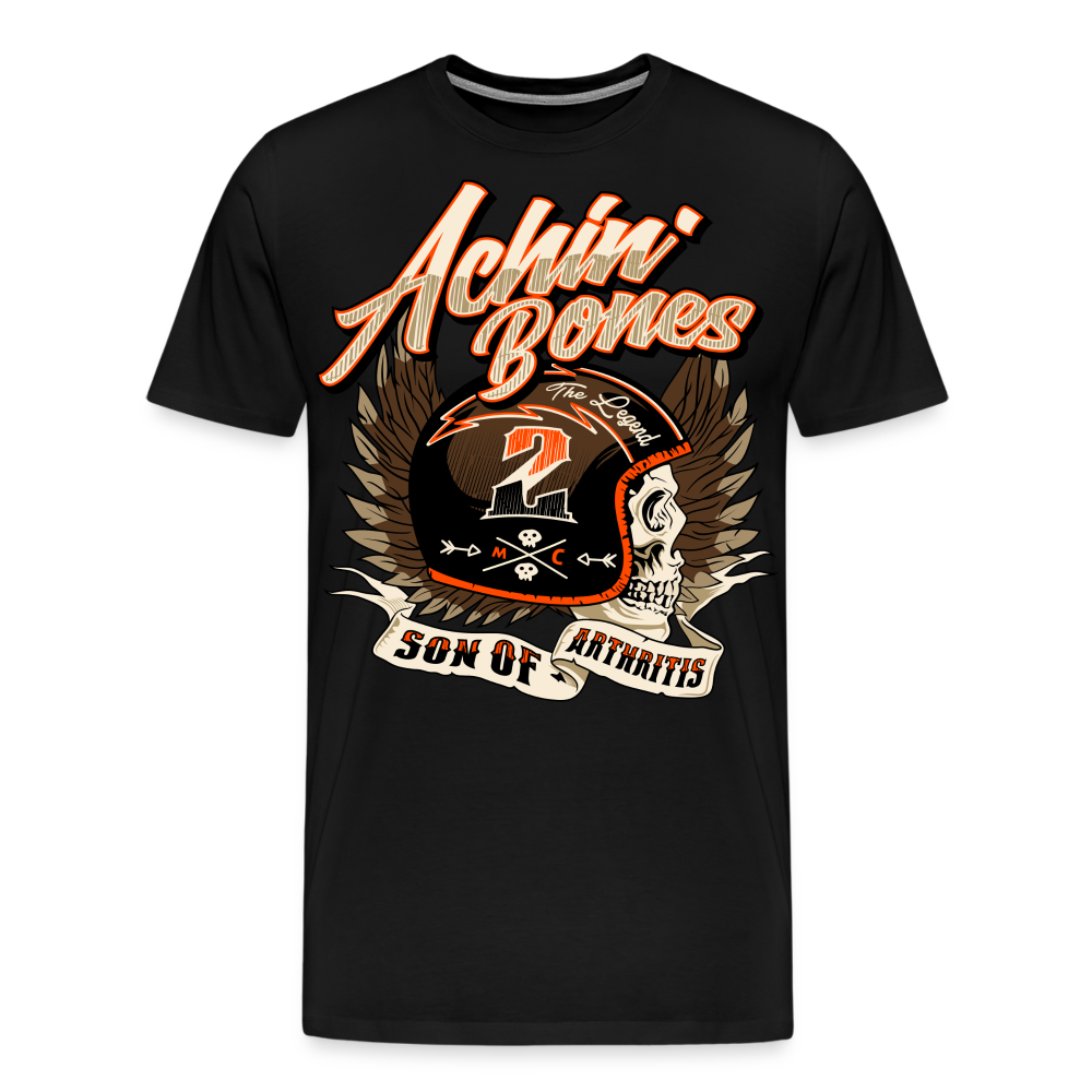 ACHIN' BONE Biker Motorrad Premium T-Shirt Herren - Schwarz