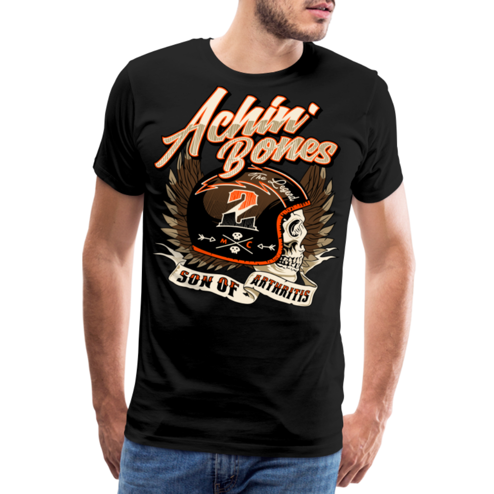 ACHIN' BONE Biker Motorrad Premium T-Shirt Herren - Schwarz