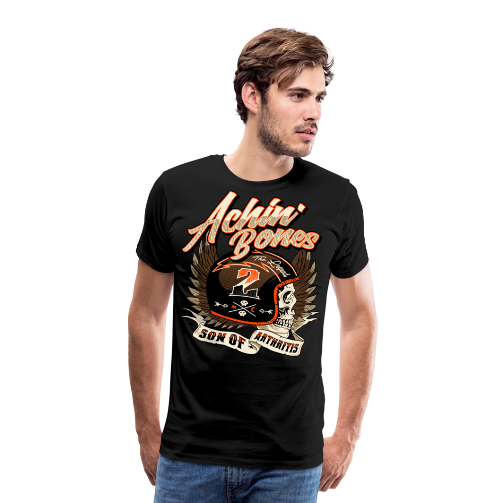ACHIN' BONE Biker Motorrad Premium T-Shirt Herren - Schwarz