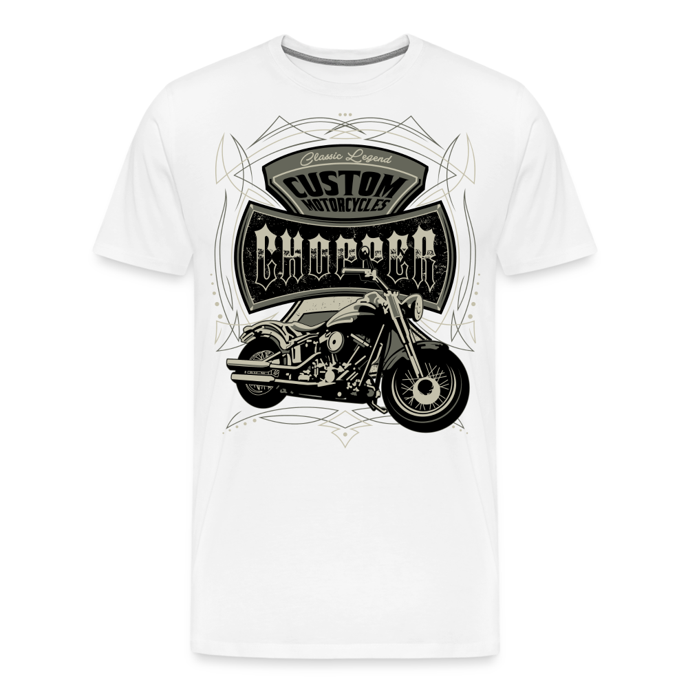 Chopper Custom Motorrad Biker Premium T-Shirt Herren - Weiß