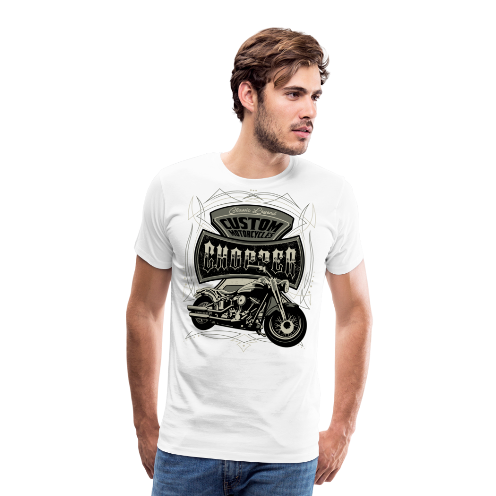 Chopper Custom Motorrad Biker Premium T-Shirt Herren - Weiß