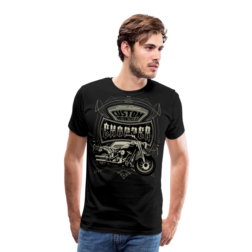 Chopper Custom Motorrad Biker Premium T-Shirt Herren - Schwarz