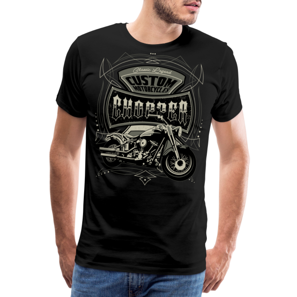 Chopper Custom Motorrad Biker Premium T-Shirt Herren - Schwarz