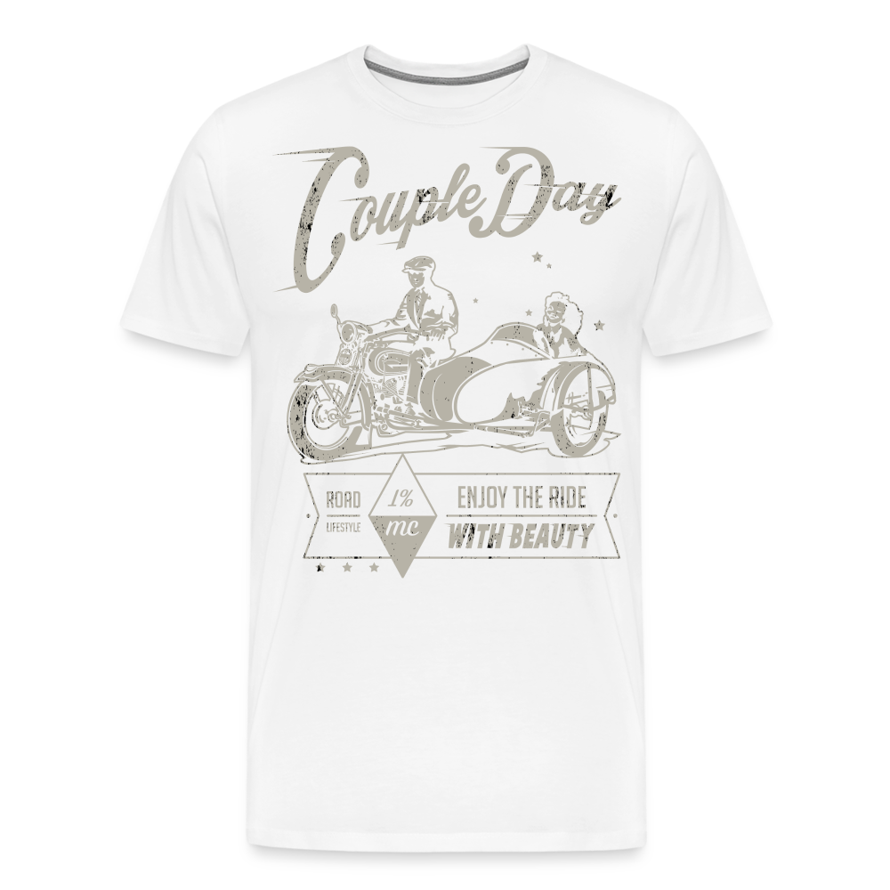 Couple Day Motorrad Biker Premium T-Shirt Herren - Weiß