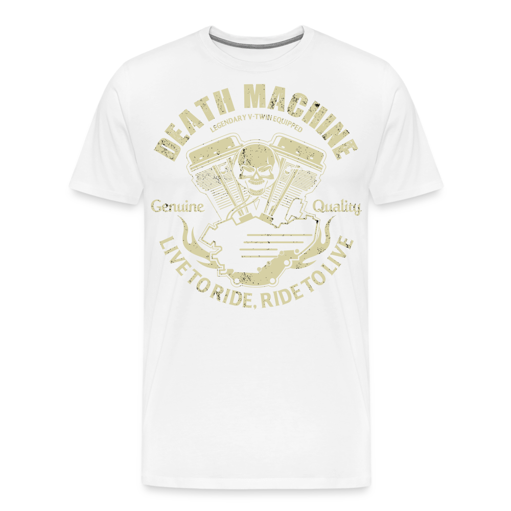Death Machine Motorrad Biker Premium T-Shirt Herren - Weiß