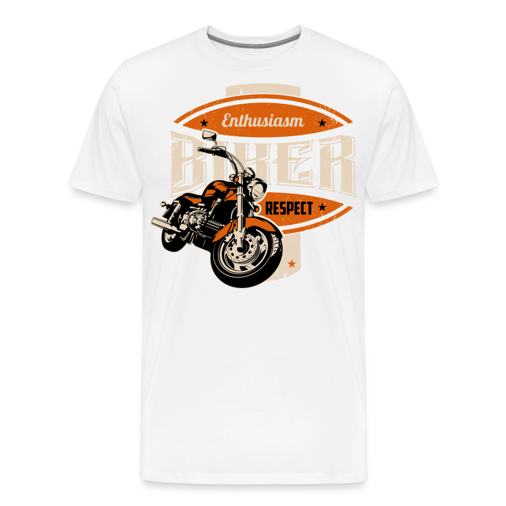 Enthusiasm Biker Respekt Motorrad Biker Premium T-Shirt Herren - Weiß