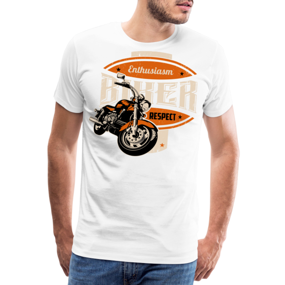 Enthusiasm Biker Respekt Motorrad Biker Premium T-Shirt Herren - Weiß