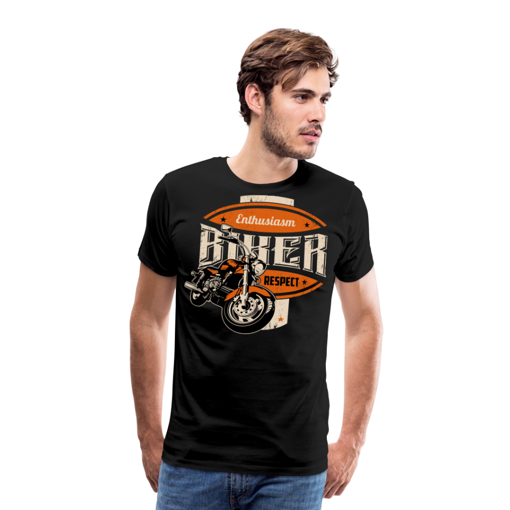 Enthusiasm Biker Respekt Motorrad Biker Premium T-Shirt Herren - Schwarz