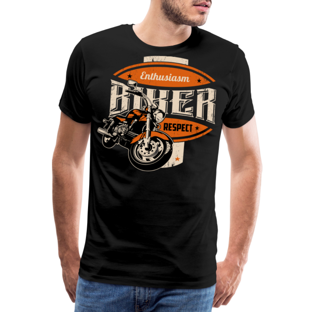 Enthusiasm Biker Respekt Motorrad Biker Premium T-Shirt Herren - Schwarz
