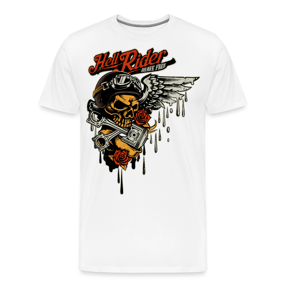Hell Rider Motorrad Biker Premium T-Shirt Herren - Weiß
